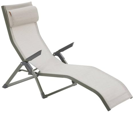 Hespéride - Liegestuhl Decima grün & lorbeergrün Aluminium und texaline