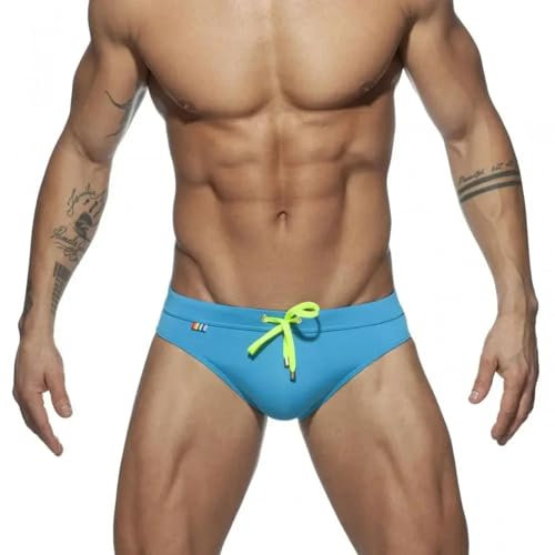 FULUJIDI Badehose Boardshorts Schwimmhose Männer Swim Slips Bikini Bademode Sexy Beutel Badeanzug Surf Board Shorts Strands Tamm Schnell Trocken Tasche Badeanzug Herren Strand Kleidung M Blau