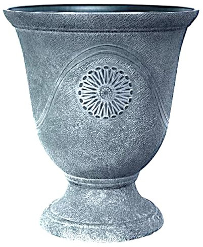 DIVAS SPIRITUAL Premium Pflanzgefäß Anaheim Urne – Antikes Blei-Finish, 39,6 cm Höhe, 34 cm Durchmesser, 16 Liter (Anaheim 16L)