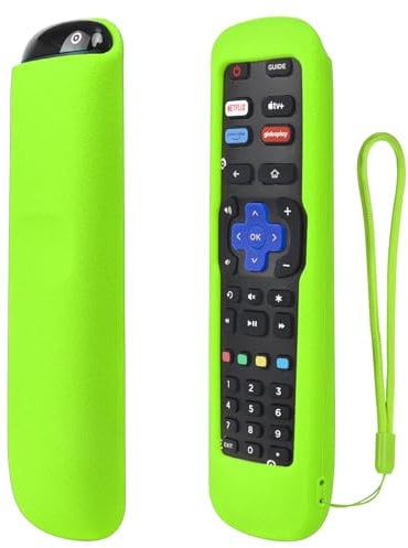 YiBiChin Protective Case for Hisense Roku EN3A38, TCL Roku 55RP620K, R50B7120UK R55B7120UK R65B7120UK TV Remote - Shockproof, Anti-Slip - Glow Green