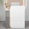 Rezeption,Tresen Bar Theke,Empfangstresen,Rezeptionstheke,Counter Computerschrank,Empfangstheke,Hausbar Theke,Nagelstudio Tisch,Tresen Bartheke,Verkaufstheke,Thekentisch,Büromöbel MDF(White Gray)