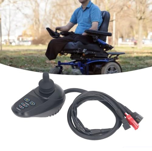 DC24V Electric Wheelchair Controller, Wheelchair Joystick Controller Joystick Controller with Adjustable Speed and Brake,45A Brush Motor Controller Universal Remote Control for Electric Wheelchairs