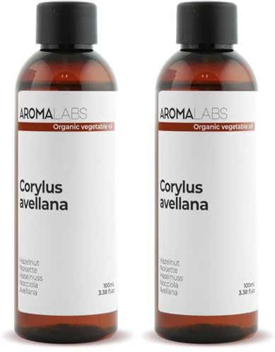 BIO - Olio vegetale NOCCIOLA - 100mL - 100% Puro, Naturale, Spremuto a freddo e Certificato AB - AROMA LABS (Marchio Francese) (Confezione da 2)