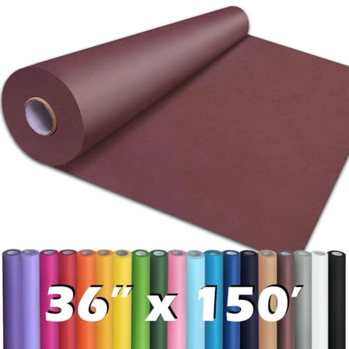 PerkHomy Kraftpapier-Rolle für Geschenkverpackungen, Blumenstrauß, Kinder, Malen, Basteln, Schreiben, Verpackung, Versand, 80 g/m², Weinrot, 91,4 x 4,6 cm