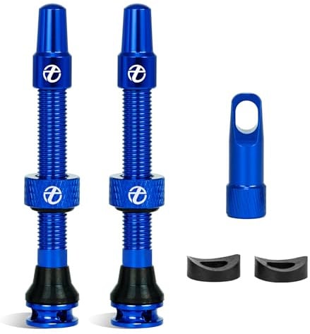 Thinvik Valvola Presta Tubeless 48mm Valvole superleggere per pneumatici tubeless, disponibili in vari colori e misure (coppia). Include copri-valvola e chiavetta per smontaggio nucleo.