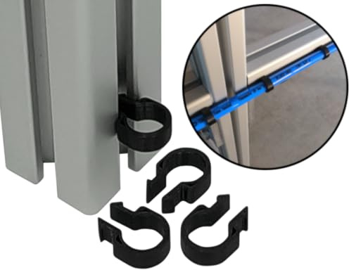 Clips zur Kabel Befestigung an Konstruktionsprofil Schnelle Befestingung mit Push-Click Funktion Schelle Halter Kabelclip für Aluprofile (I-Typ Nut 8, Innendurchmesser 12mm, Schwarz, 100, Anzahl)