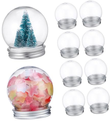 DRESSOOS 20stücke Transparente Schneekugel Aus à Leere Wasserglobus Mit Schraubverschluss Für Bastelprojekte Und Für Dekoration Und Aufbewahrung Von Kleinigkeiten