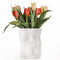 Autumnlife Vase Keramik Weiß, 16 cm Blumenvasen Unregelmäßige Keramik-Knospenvase, Modern kleine Vasen für Pampasgras, Boho-Vase Geometrische Vasen für Home Wohnzimmer Esstisch Büro Dekor
