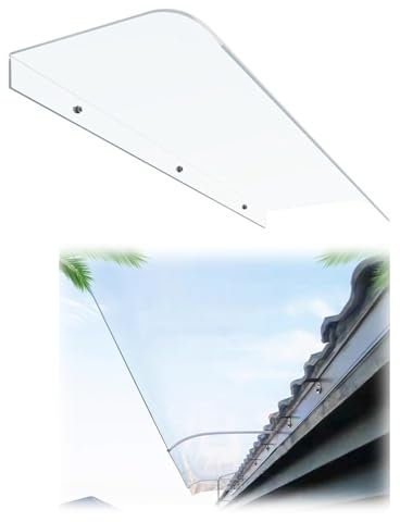 Moderna tenda da finestra in policarbonato per esterni, riparo dal sole, tettoia con protezione UV da pioggia e neve (40 x 450 cm)