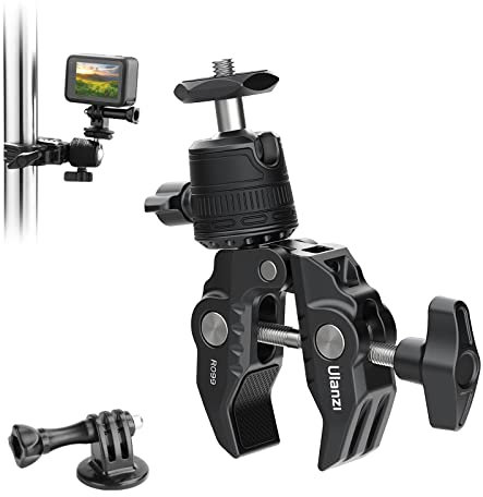 ULANZI R099 Klemme Stativ, Mini Magic Arm mit Super Clamp,Klemme mit 360° Kugelkopfarm und 1/4 Zoll Schraube, Kamera Halterung Motorrad für DSLR Kamera, Monitor, Action-Kamera