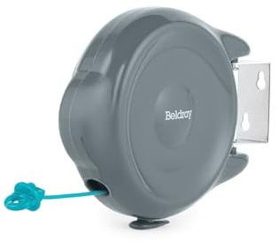 Beldray Corde à Linge Retractable – Espace de séchage de 15 mètres, Crochet Anti-Mou, Support Mural pivotant, Corde à Linge multidirectionnelle, Peu encombrante, tendue et sécurisée, LA035723FEU7