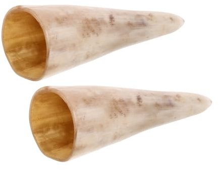 SHOWERORO Copa De Cuerno De Estilo Medieval 2 Piezas Vasos Naturales para Cerveza Y Whisky