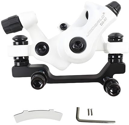 GUOFANG Kit Freno a Disco per Bicicletta, Pinza Freno Meccanico a Disco, Freno a Disco Universale Anteriore e Posteriore (Bianco Posteriore)