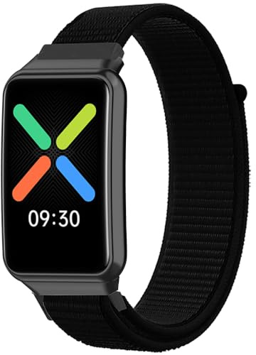 FYISWHO Breathable Sport Armband für OPPO Watch Free, Nylon Uhrenarmband Armbänder, Ersatzarmband für OPPO Watch Free (Black)