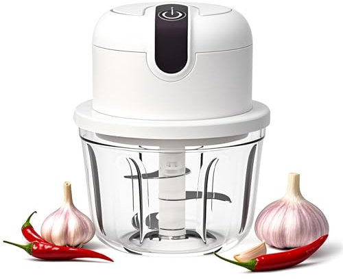 Zerkleinerer mit USB-Anschluss, Elektrischer Mini-Küchenzerkleinerer 350ml, Zwiebel Zerkleinerer Elektrisch, Multizerkleinerer für Fleisch, Babynahrung, Obst, Gemüse, Nüsse, wiederaufladbarer