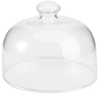 YARNOW Transparent Glass Cake Cover Dome, Dust-Proof Food Protective Cloche for Cake Storage, 13CM Diameter, 11CM Height, Pack of 1
