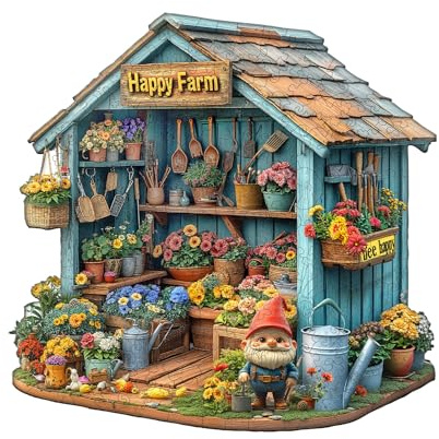 Jigfoxy Holzpuzzle Erwachsene, Happy Farm Eule Holz Puzzle Erwachsen, einzigartiges Holztierpuzzle, Familie und Freunde L-34 * 33.2cm-260pcs