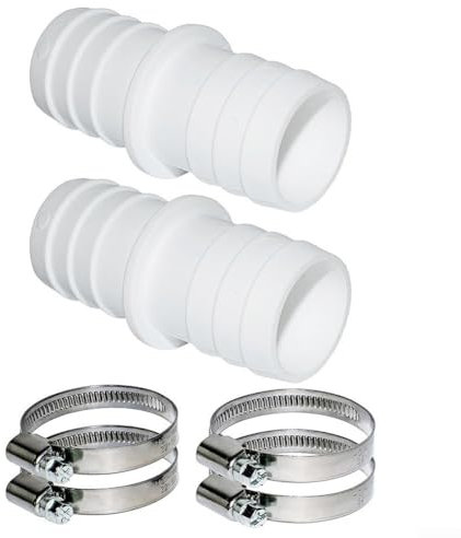 38mm Hose Connector with Clamps for Submersible Pumps and Pool Accessories (2+4)