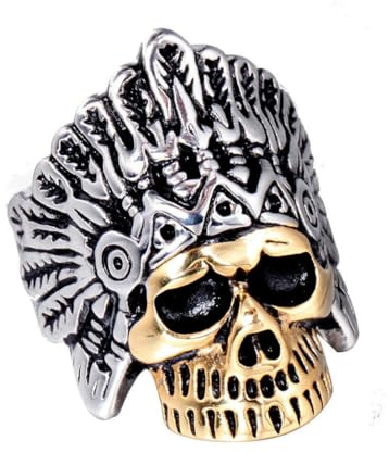 fycouyee Vintage Indian Chieftain Index Finger Punk Ring