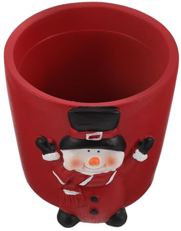 Milisten Weihnachtlicher Schneemann Blumentopf aus Zement Weihnachtsdekor Beton-übertopf für Sukkulenten Einzigartiges Design für Indoor Pflanzen Vielseitig Einsetzbar Pflegeleicht