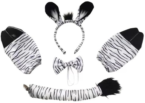 Generisch Stirnband Zebra Ohren Haarreif Tier Thema Party Cosplay Kopfbedeckung Tierisches Party Accessoire Stirnbänder für Tierkostüme Karneval Cosplay Kopfbedeckung Tierzubehör Plüsch