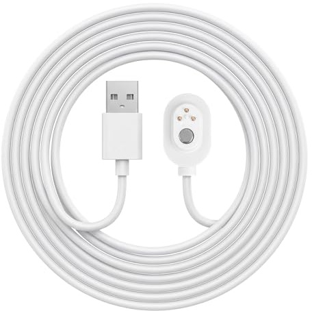 BTFO 3m Cavo Carica Magnetico per Arlo Telecamera, Impermeabile Esterno USB-A Cavo Alimentazione Sostituzione Compatibile con Arlo Pro 5S 2K 4 3 Ultra 2 Faretti Go 2 Telecamere Sicurezza (Bianco)