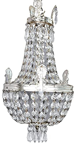 Kronleuchter Kristalle Korblüster Biedermeier Kristallleuchter (ohne Leuchtmittel) 46cm Wohnraum Vintage kkc002 Palazzo Exclusiv