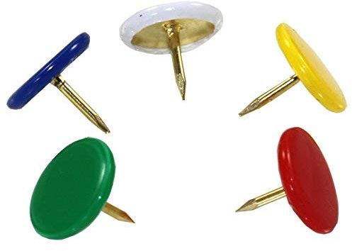 Whitecroft Essentials 26161 9.5 mm Drawing Pin - Assorted Colours (Pack of 100)