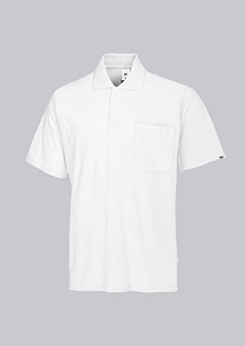 BP 1612-181-21-XL Unisex-Poloshirt, 1/2 Ärmel, Polokragen mit Knopfleiste, 70 cm, 220,00 g/m² Stoffmischung, weiß, XL