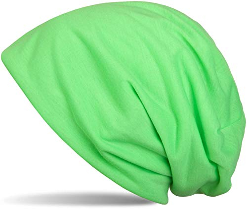 styleBREAKER Klassische Slouch Beanie Mütze, leicht und weich, Longbeanie, Unisex 04024018, Farbe:Neongrün