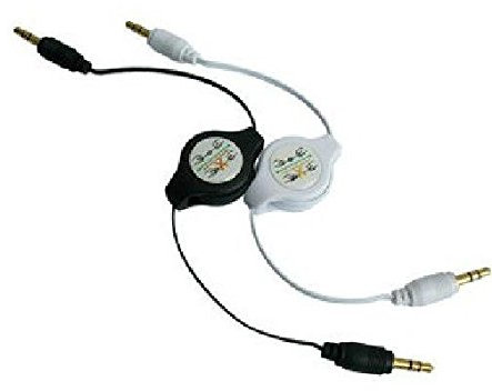 giZmoZ n gadgetZ PINK Retractable 3.5mm Male to Male Jack 1M Auxiliary Audio Cable for iPod MP3 iPhone Samsung Galaxy Car stereo