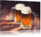 Pixxprint Zwei Maßkrüge Bier, Größe: 120x80cm, Leinwandbild, fertig gespannt, Wandbild, Dekoration, Kunstdruck, kein Poster