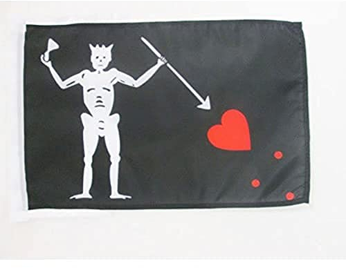 AZ FLAG - Flagge Pirat Edward Thatch - 45x30 cm Mit Kordel - Piraten Totenkopf Fahne 30 x 45 cm - Flaggen