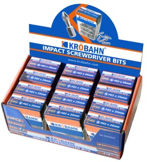 Krobahn Impact Screwdriver bits PZ2 x 25mm x 20bits