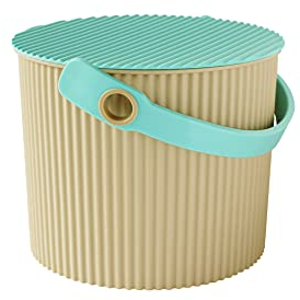 Hachiman Omnioutil Mini-Eimer mit Deckel, Beige/Mintgrün