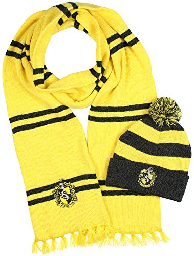Harry Potter Hogwarts Houses Strickschal und Bommelmütze