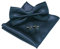 JEMYGINS Fliege Herren Marine 3 Satin Zweifach Gefaltet und Einstecktuch mit Manschettenknöpfe Sets(5)
