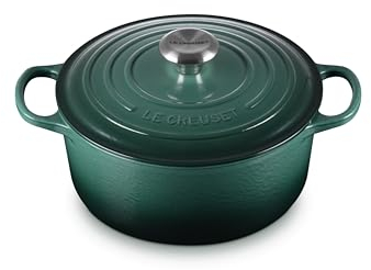 Le Creuset Signature Gusseisen-Bräter mit Deckel, Ø 24 cm, Rund, Für alle Herdarten und Induktion geeignet, Volumen: 4,2 l, 4,305 kg, Artichaut