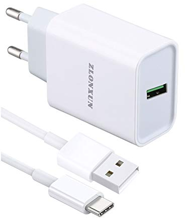ZLONXUN Caricabatterie USB Caricatore per Xiaomi Redmi 12/13C, Redmi Note 8/9/9 Pro/9T/9S, Xiaomi Mi 10T Lite/11t Lite/11t/10/10T/8/9/9T/9 Lite, e Cavo 1,5 metri
