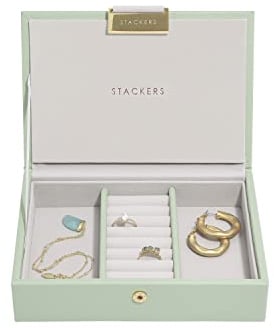 Stackers Sage Green Mini Jewellery Box Lid