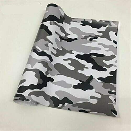 Camouflage-Vinylfolie, Camouflage, Autofolie für Auto-Styling, 2 Größen (152 x 50 cm, Schwarz + Weiß)