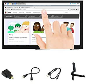 Ingcool Pantalla táctil capacitiva LCD HDMI de 7 Pulgadas, resolución de 1024 x 600, módulo de visualización IPS Compatible con Raspberry Pi 4 3 2 1 B B+ A+, PC, Compatible con Windows 10/8.1/8/7