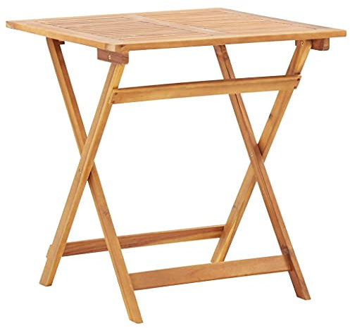 Gartentisch Terrassentisch Balkontisch Campingtisch Beistelltisch Partytisch Esstisch Gartenmöbel Klappbarer Gartentisch 70 x 70 x 75 cm Massivholz Akazie