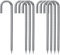 Bodenanker Trampolin,Schwerlast【U-Uförmige】 Metall 32cm Boden Heringe Erdnägel Verzinkt Erdspieß Bauanker Nagel Zeltnagel mit Meißelspitze am Ende, Zelt,Trampolin (8, Silber J Form)