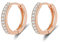 Boucles d'oreilles Femme en Argent Fin 925 Hypoallergénique Créoles Petites Plaqué Or Rose Avec Zircone Cubique, Diamètre 8mm