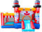 Circus Clown Small Trampoline Bouncy Castle with Slide, Oxford Cloth Inflatable Bounce Castle House with Inflator for Kids Age 3-8