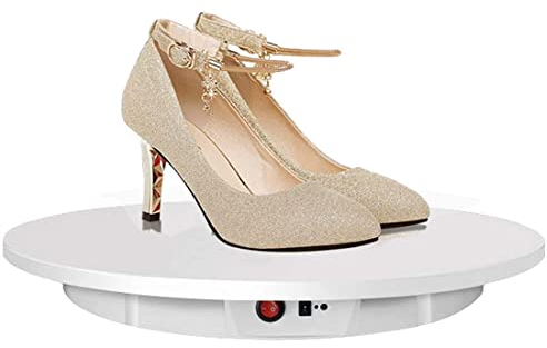 YIHEMEI Base Girevole Elettrico, Elettrico Piatto Rotante, per Fotografia A 360 Gradi, Piattaforma Girevole Automatica,per Esposizione di Negozi E Fotografia,White-60cm