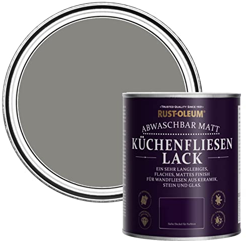 Rust-Oleum Peinture Grise Résistante à l'eau pour Faïence de Cuisine, Finition Mate - Béton 750ml