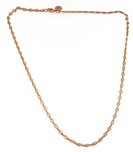 Original italienische Kaffeebohnenkette Rosegold Doublé 3,7mm Länge 60cm, Halskette Herren-Kette Goldkette Damen Geschenk Schmuck ab Fabrik Italien tendenze
