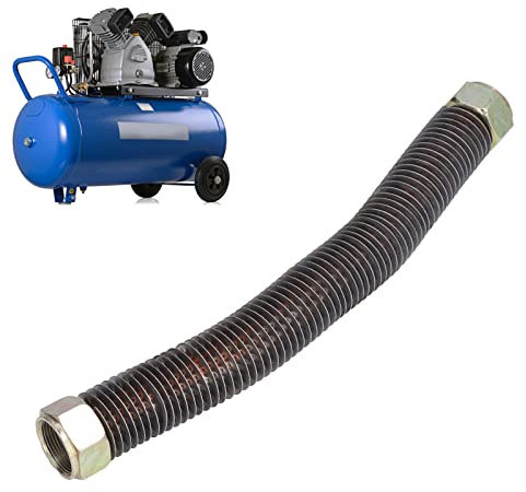 Air Compressor Exhaust Tube, Air Compressor Discharge Tube Aluminum Alloy Brass 19mm Outer Diameter 30cm Length Screw Connection